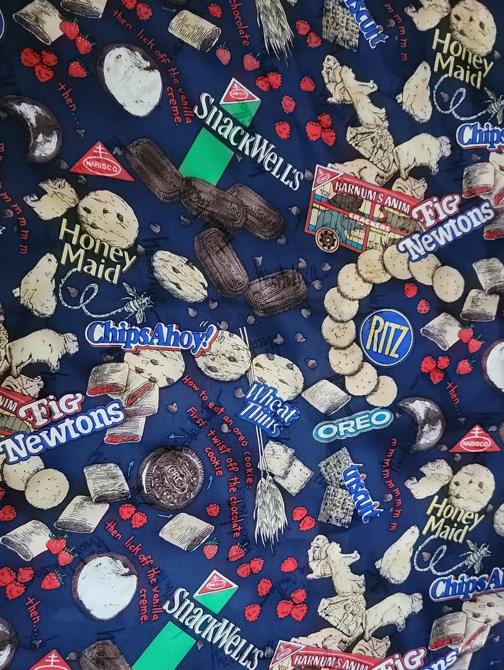 Nicole Miller Novelty Inspired Nabisco 1994 Vtge  100 % Silk Scarf